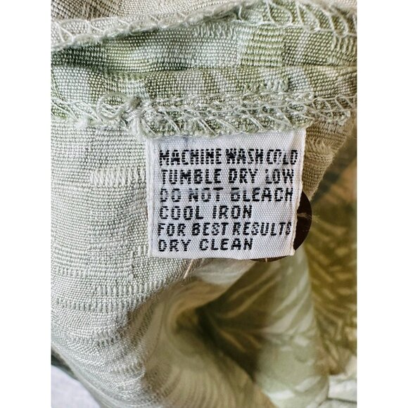 Tommy Bahama Mens XL 100% Silk Green Palm Print Short Sleeve Button-Up Shirt - Picture 9 of 11